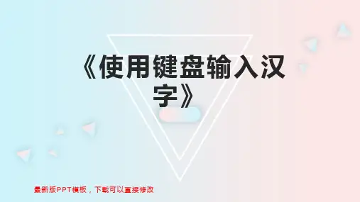 《使用键盘输入汉字》 小学信息技术教案PPT模板下载