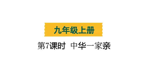 中考道德与法治一轮教材复习练习课件第7课时 中华一家亲