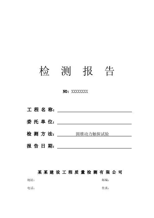 6132C 圆锥动力触探试验检测报告 - 模板