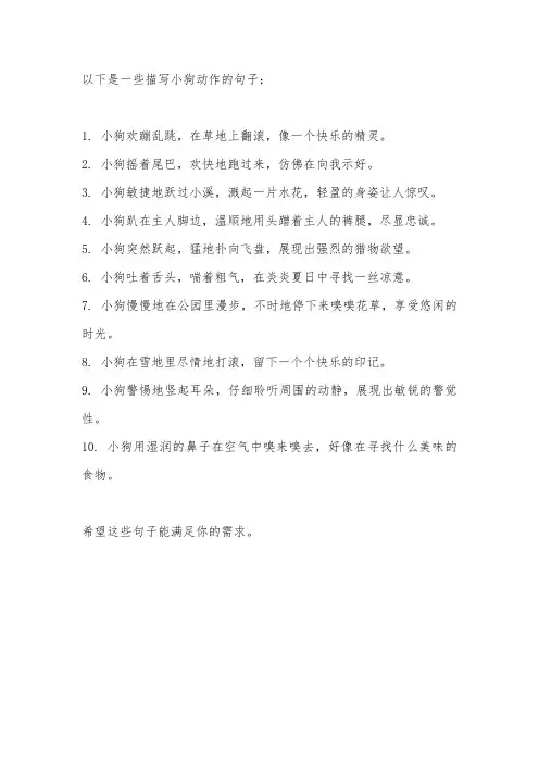 描写小狗动作句子集锦