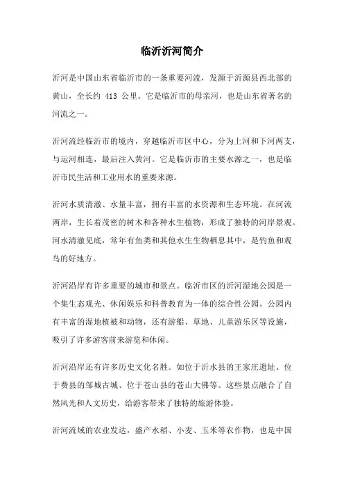 临沂沂河简介