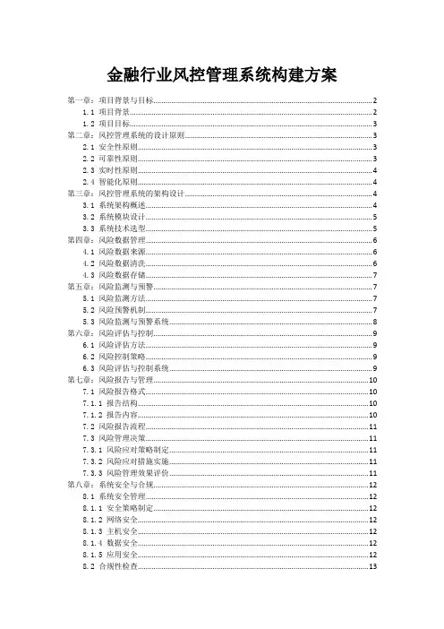 金融行业风控管理系统构建方案