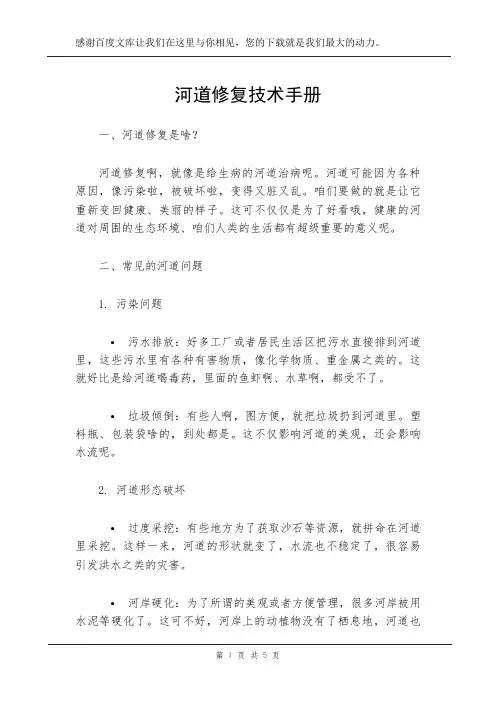 河道修复技术手册