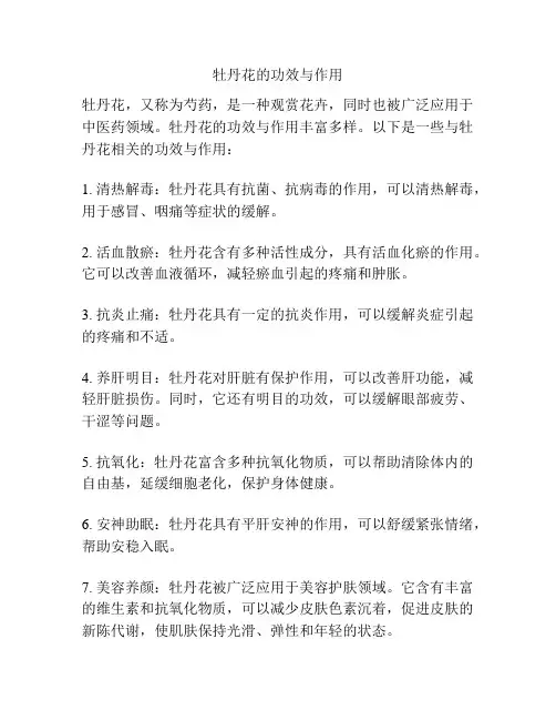 牡丹花的功效与作用