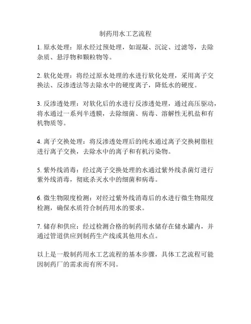 制药用水工艺流程