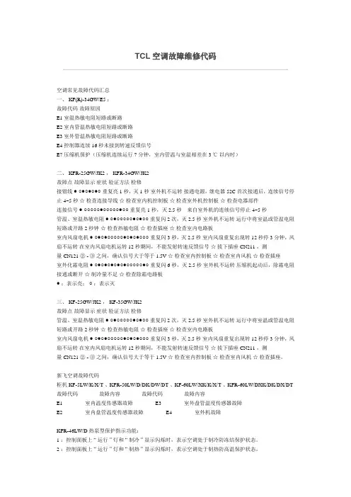 TCL空调故障维修代1