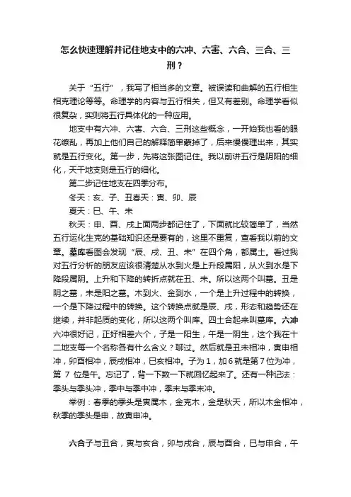 怎么快速理解并记住地支中的六冲、六害、六合、三合、三刑？