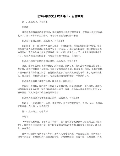 【六年级作文】成长路上,有你真好