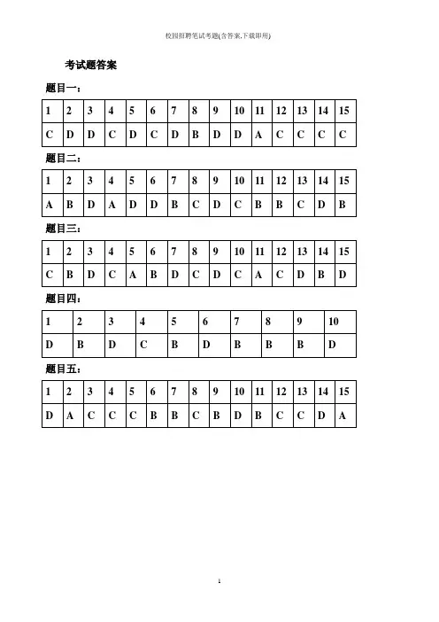 校园招聘笔试考题(含答案,下载即用)