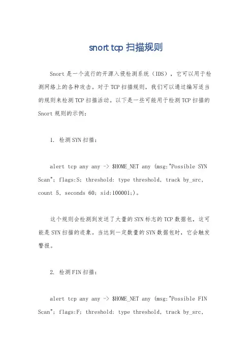snort tcp扫描规则