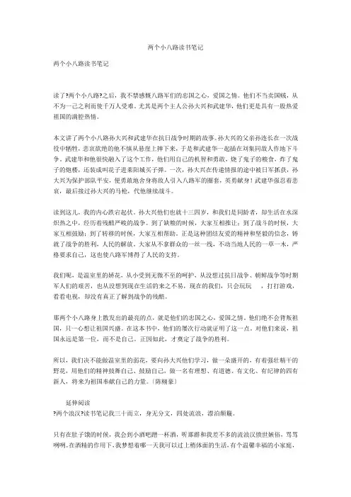 两个小八路读书笔记