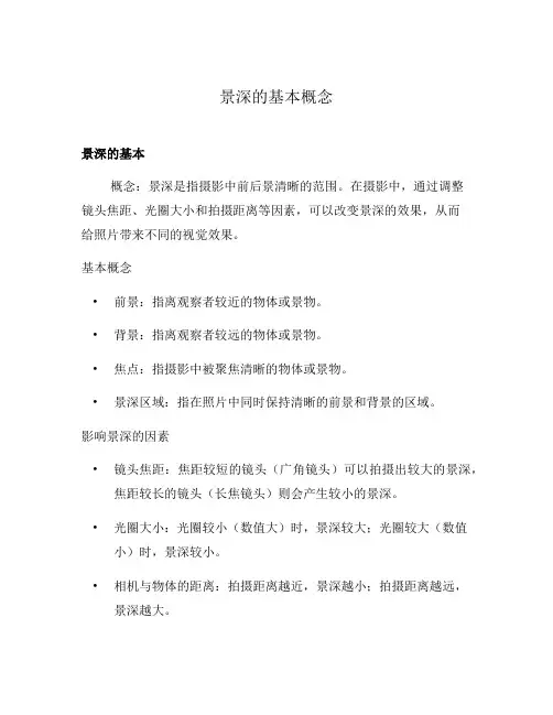 景深的基本概念
