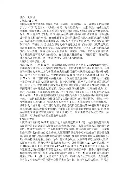 世界十大高楼