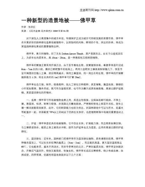 一种新型的造景地被——佛甲草