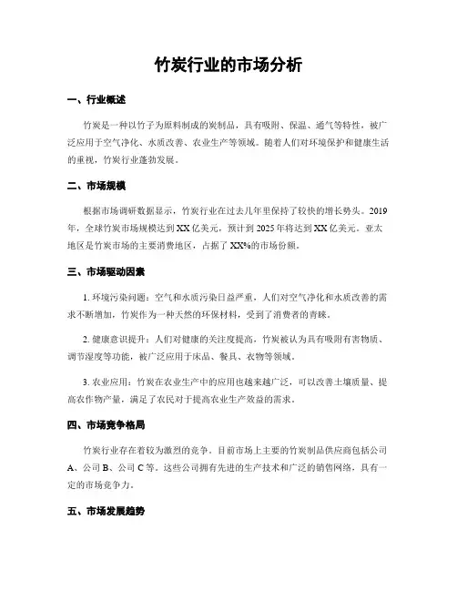 竹炭行业的市场分析