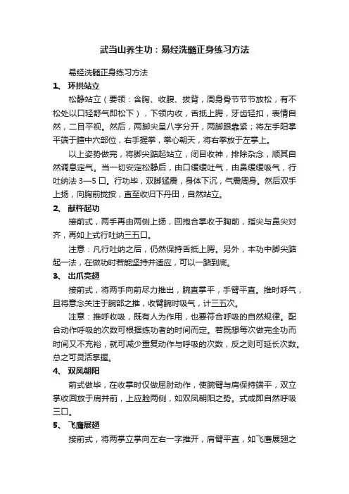武当山养生功：易经洗髓正身练习方法