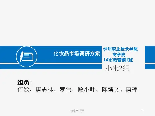 化妆品调研方案汇报ppt课件