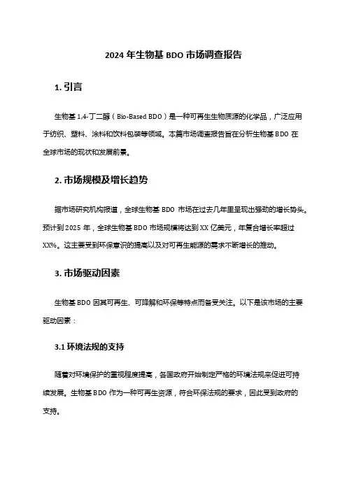 2024年生物基BDO市场调查报告