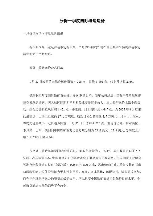 分析-季度国际海运运价(