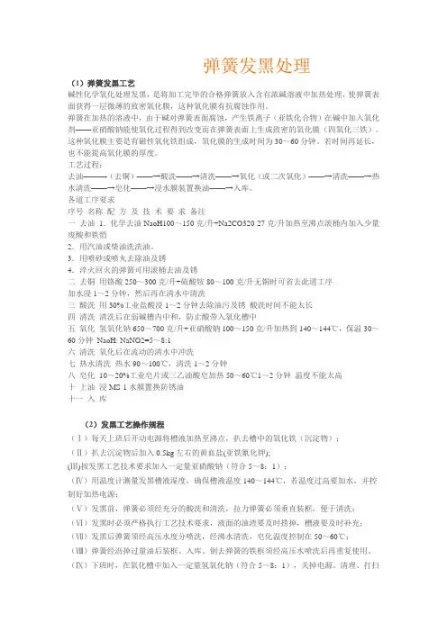 弹簧发黑处理