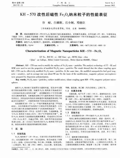 KH-570改性后磁性Fe_3O_4纳米粒子的性能表征
