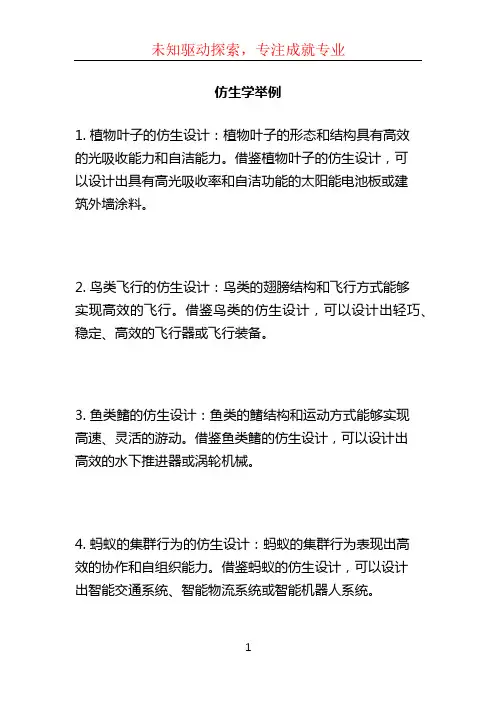 仿生学举例