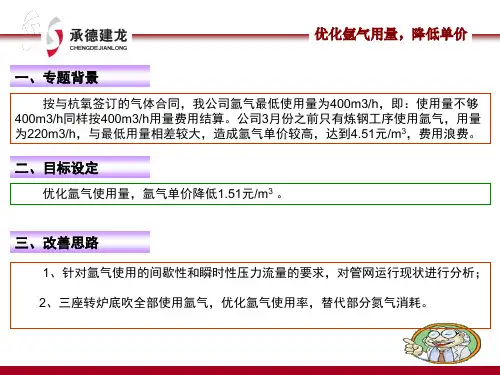 优化氩气用量,降低氩气单价