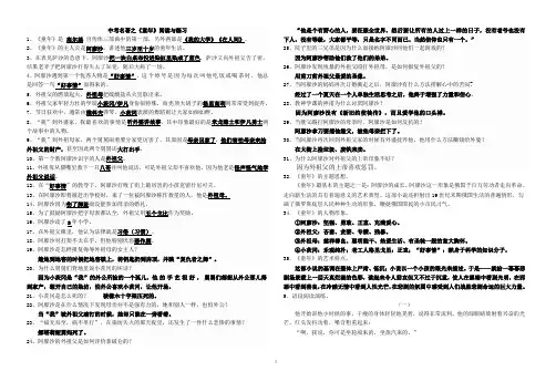 中考名著之《童年》阅读与练习(有答案)