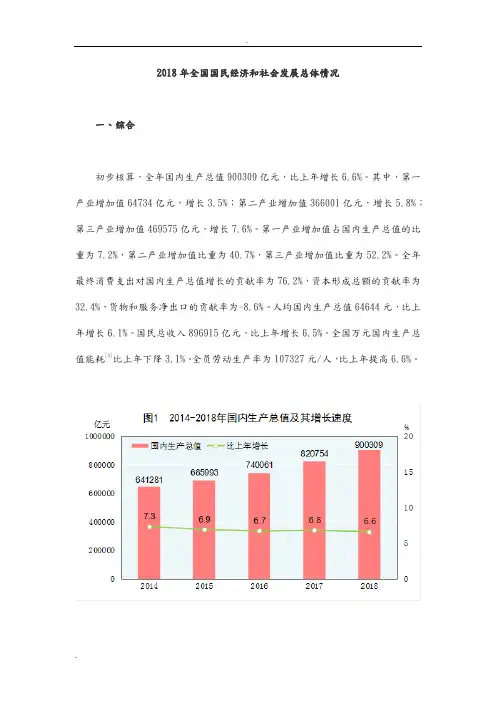 2018年全国国民经济和社会发展总体情况
