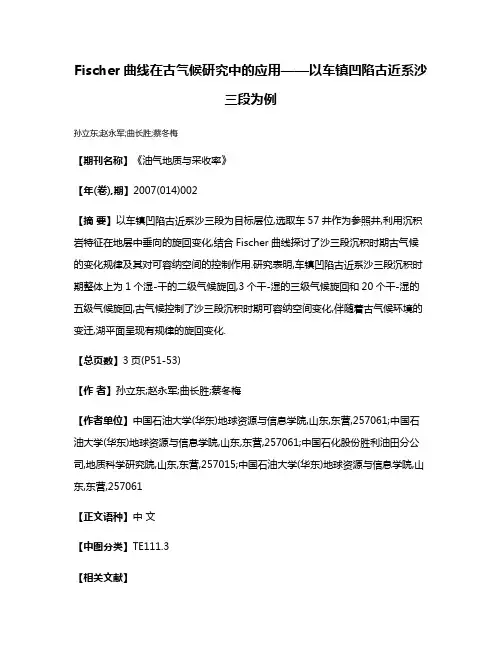 Fischer曲线在古气候研究中的应用——以车镇凹陷古近系沙三段为例