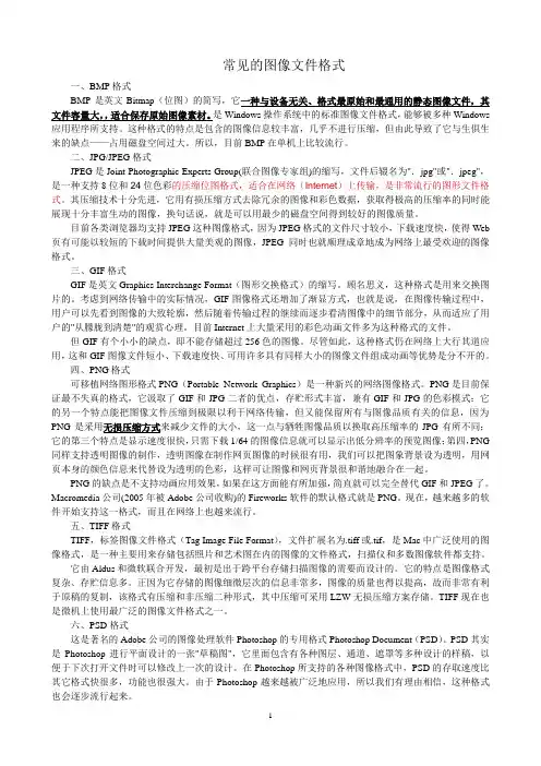图像、音频、视频格式