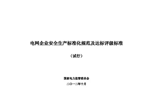 电网企业安全生产标准化规范及达标评级标准(试行-完全版)