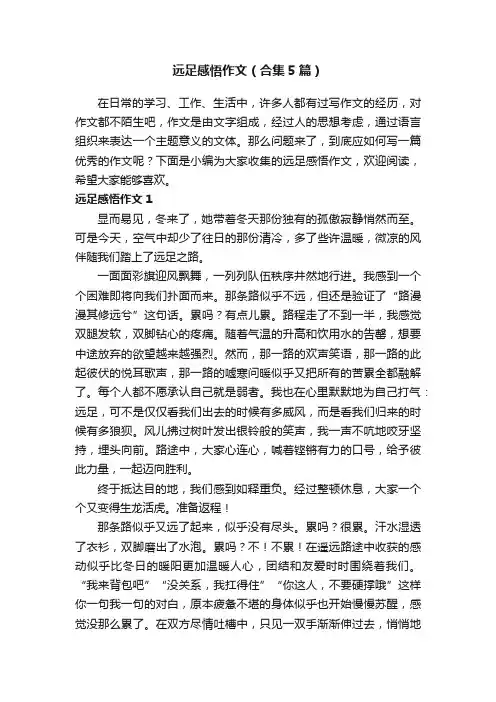 远足感悟作文（合集5篇）