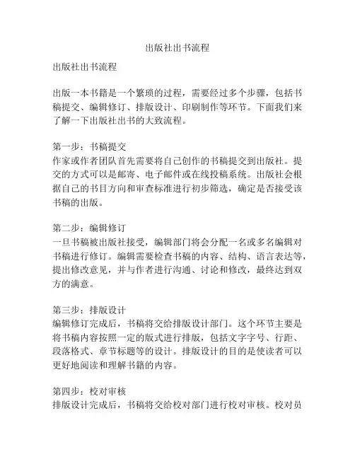 出版社出书流程