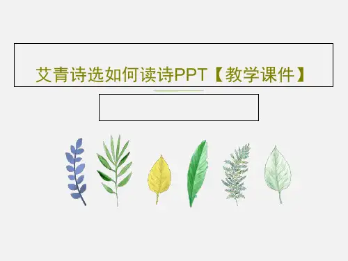 艾青诗选如何读诗PPT【教学课件】共53页