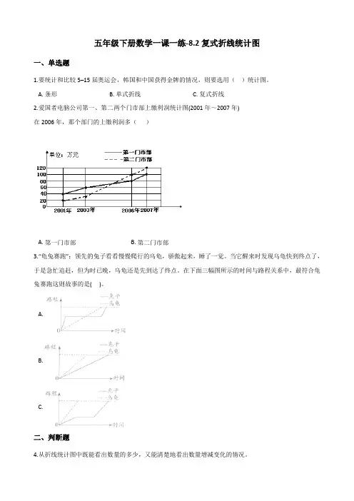 北师大版数学五年级下册《复式折线统计图》一课一练 (1)