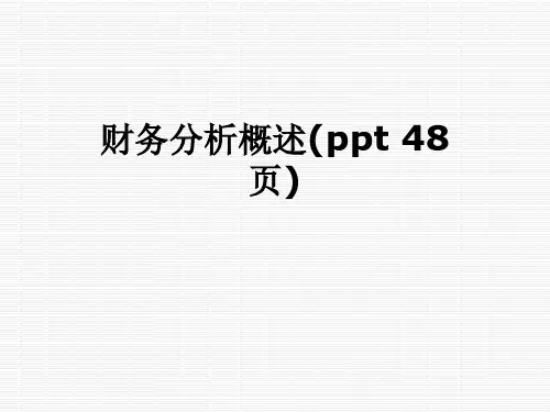 财务分析概述(ppt 48页)