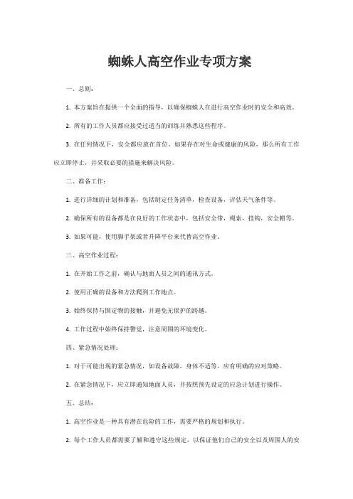 蜘蛛人高空作业专项方案