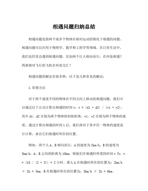 相遇问题归纳总结