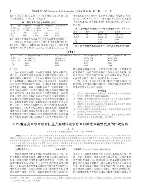 0.1%他克莫司软膏联合红蓝光照射疗法治疗面部激素依赖性皮炎的疗效观察