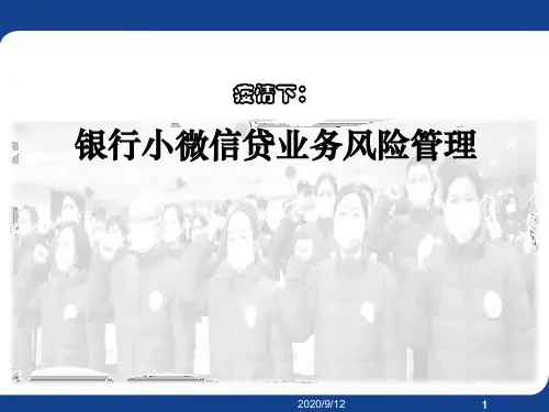 疫情下银行小微信贷业务风险管理与防范