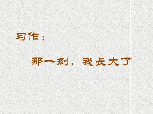 部编版《习作：那一刻,我长大了》PPT完美版1