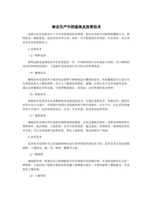 林业生产中的造林及抚育技术