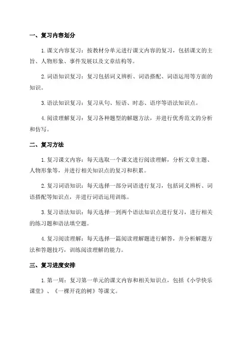 六年级语文复习方案