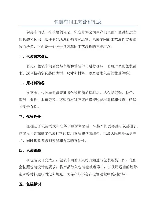 包装车间工艺流程汇总