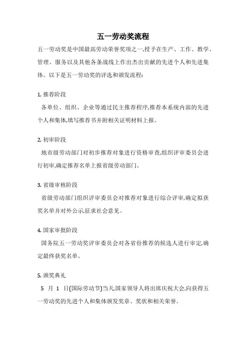 五一劳动奖流程