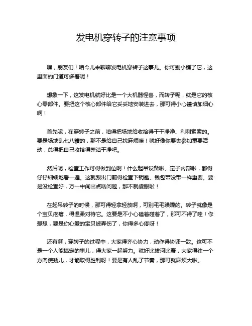 发电机穿转子的注意事项
