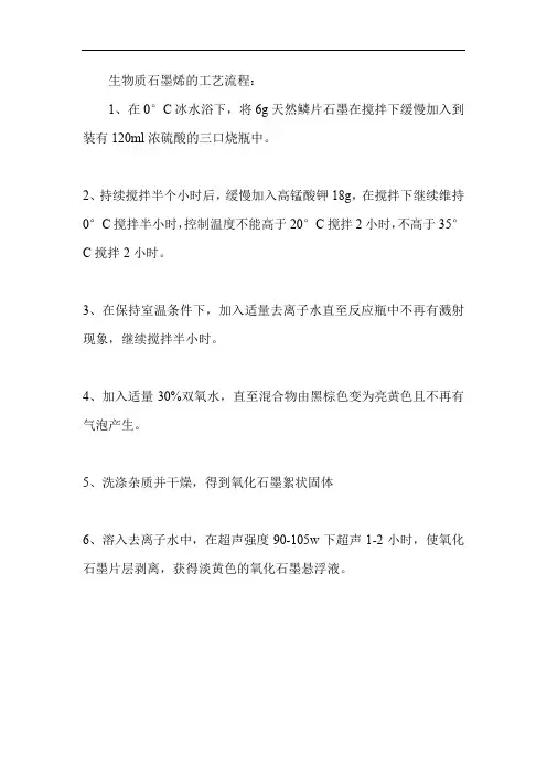 生物质石墨烯的工艺流程