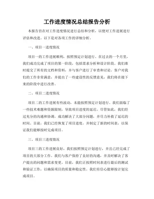 工作进度情况总结报告分析