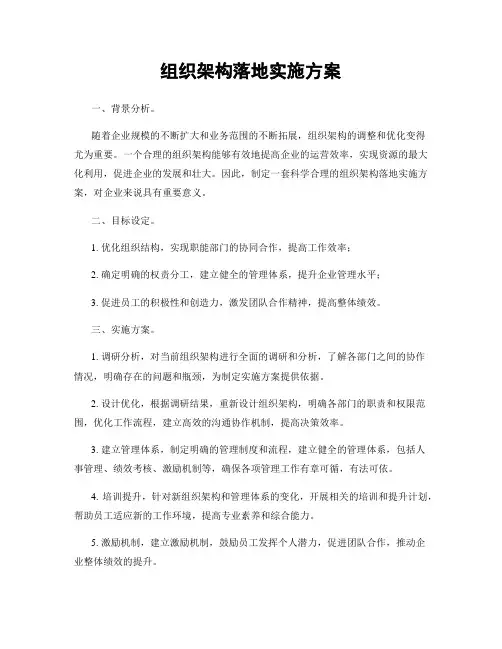 组织架构落地实施方案